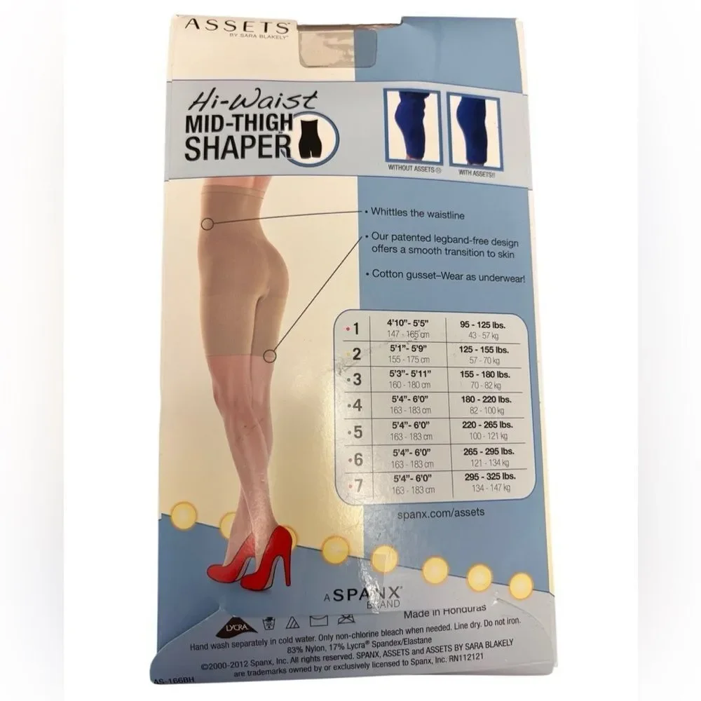NWT Assets By Sara Blakey Hi-Waist Mid-Thigh Shaper NUDE